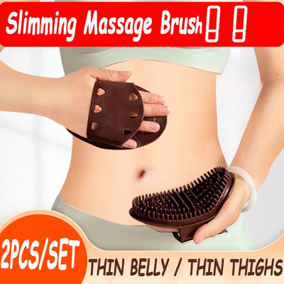 2 Brown Massage Brushes For Body Meridian
